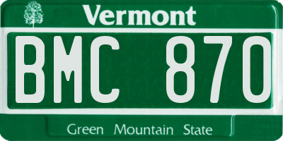 VT license plate BMC870