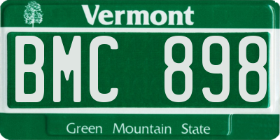 VT license plate BMC898