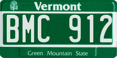 VT license plate BMC912