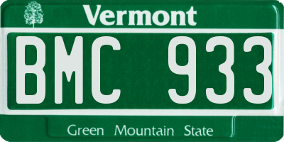 VT license plate BMC933