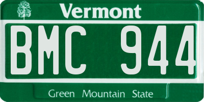 VT license plate BMC944