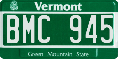 VT license plate BMC945