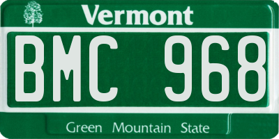 VT license plate BMC968
