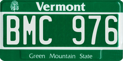 VT license plate BMC976