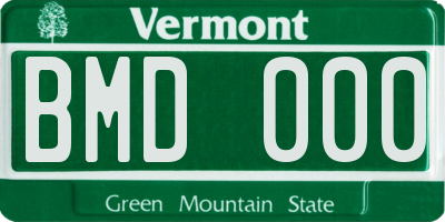 VT license plate BMD000