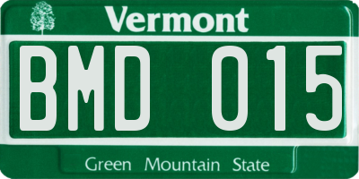 VT license plate BMD015