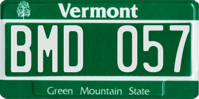 VT license plate BMD057