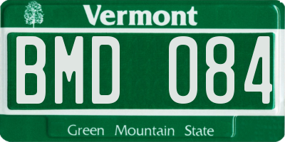 VT license plate BMD084