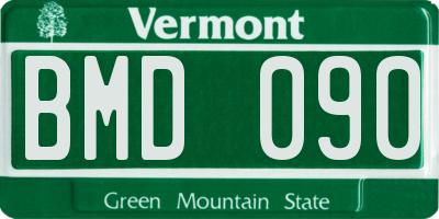 VT license plate BMD090