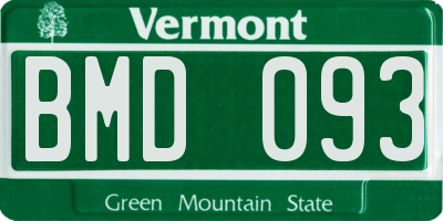 VT license plate BMD093