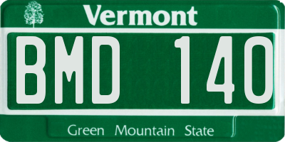 VT license plate BMD140