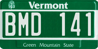 VT license plate BMD141