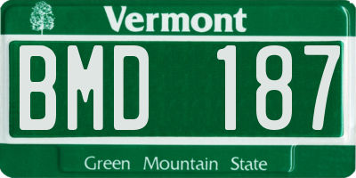 VT license plate BMD187