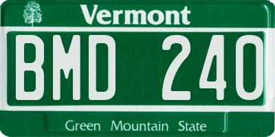 VT license plate BMD240