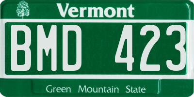 VT license plate BMD423
