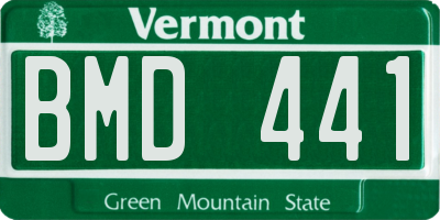 VT license plate BMD441