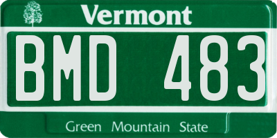 VT license plate BMD483