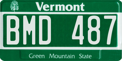 VT license plate BMD487