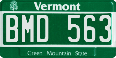 VT license plate BMD563