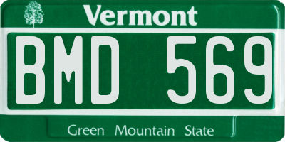 VT license plate BMD569