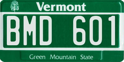 VT license plate BMD601