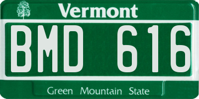 VT license plate BMD616