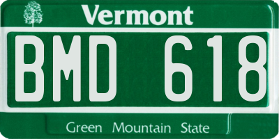 VT license plate BMD618