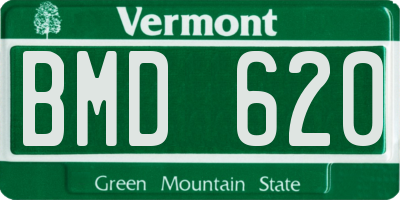VT license plate BMD620