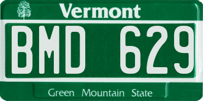 VT license plate BMD629