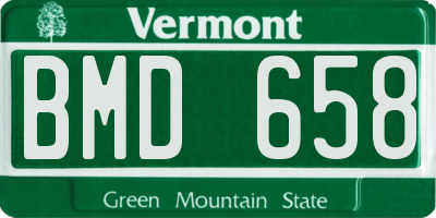 VT license plate BMD658