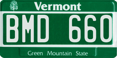 VT license plate BMD660