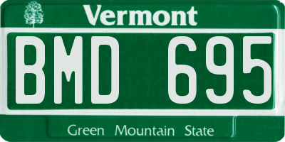 VT license plate BMD695