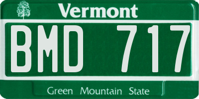 VT license plate BMD717