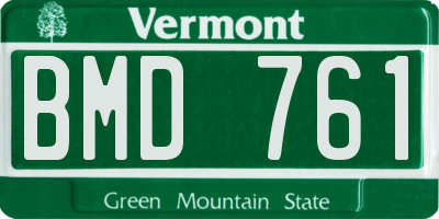 VT license plate BMD761