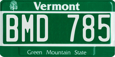 VT license plate BMD785