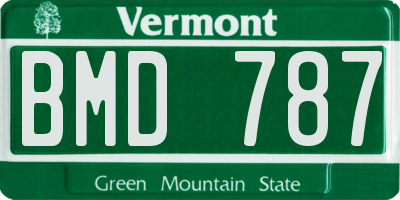 VT license plate BMD787