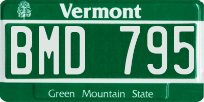 VT license plate BMD795