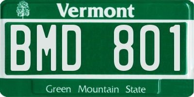 VT license plate BMD801