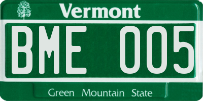 VT license plate BME005
