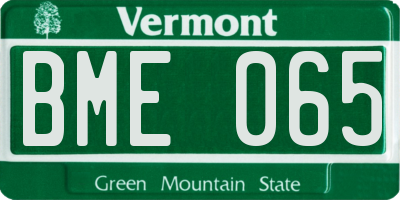 VT license plate BME065