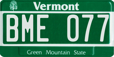 VT license plate BME077