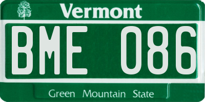 VT license plate BME086