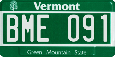 VT license plate BME091