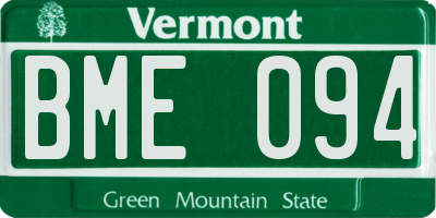 VT license plate BME094