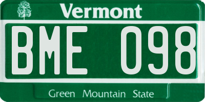 VT license plate BME098