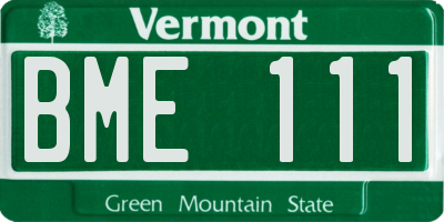 VT license plate BME111