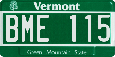 VT license plate BME115