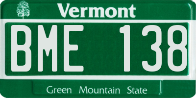 VT license plate BME138