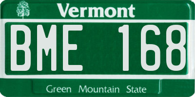 VT license plate BME168