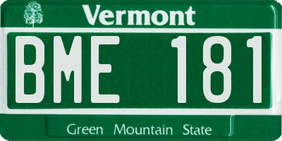 VT license plate BME181